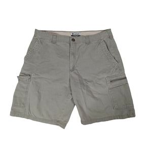 Columbia Men's Khaki Cotton Cargo Shorts Size 36 Pockets P3M